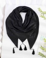 روسری مشکی کارشده کد 9640