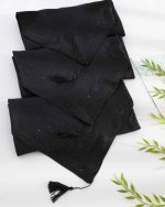 روسری مشکی کارشده کد 9640 - Image 2