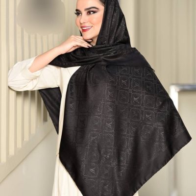 روسری مشکی طرح دار کد 96۶۸