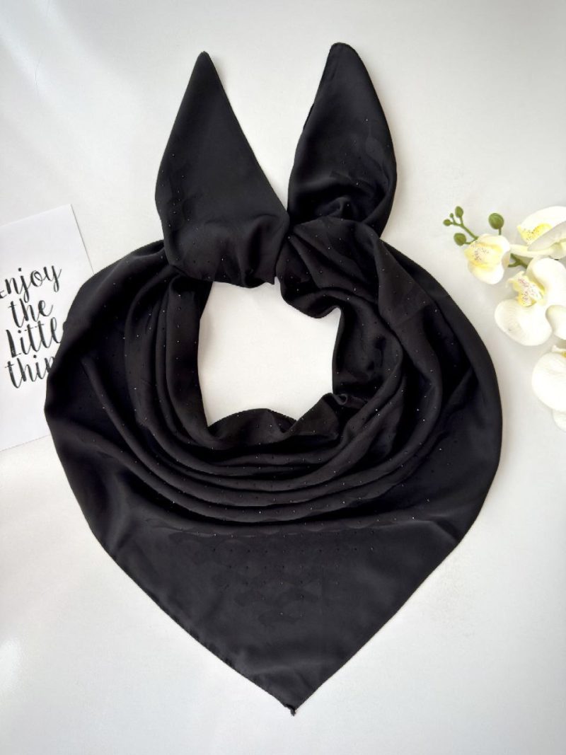 روسری مشکی طرح دار کد 96۸۲ - Image 4