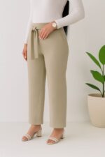 شلوار نخی راسته کرپ نخی کد 9740