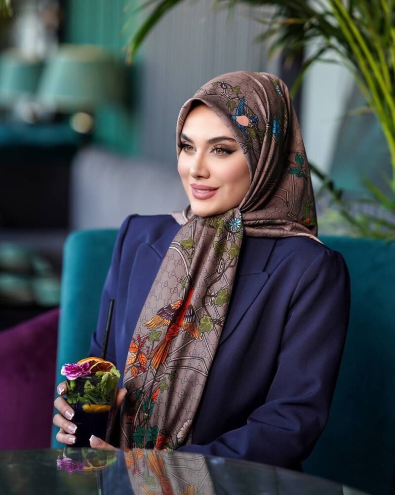 روسری رنگی طرح دار کد 9780 - Image 1