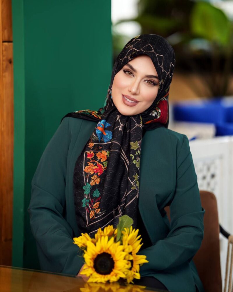 روسری رنگی طرح دار کد 9781 - Image 1