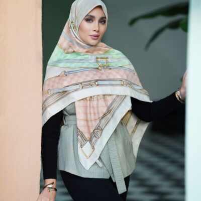روسری رنگی طرح دار کد 9788