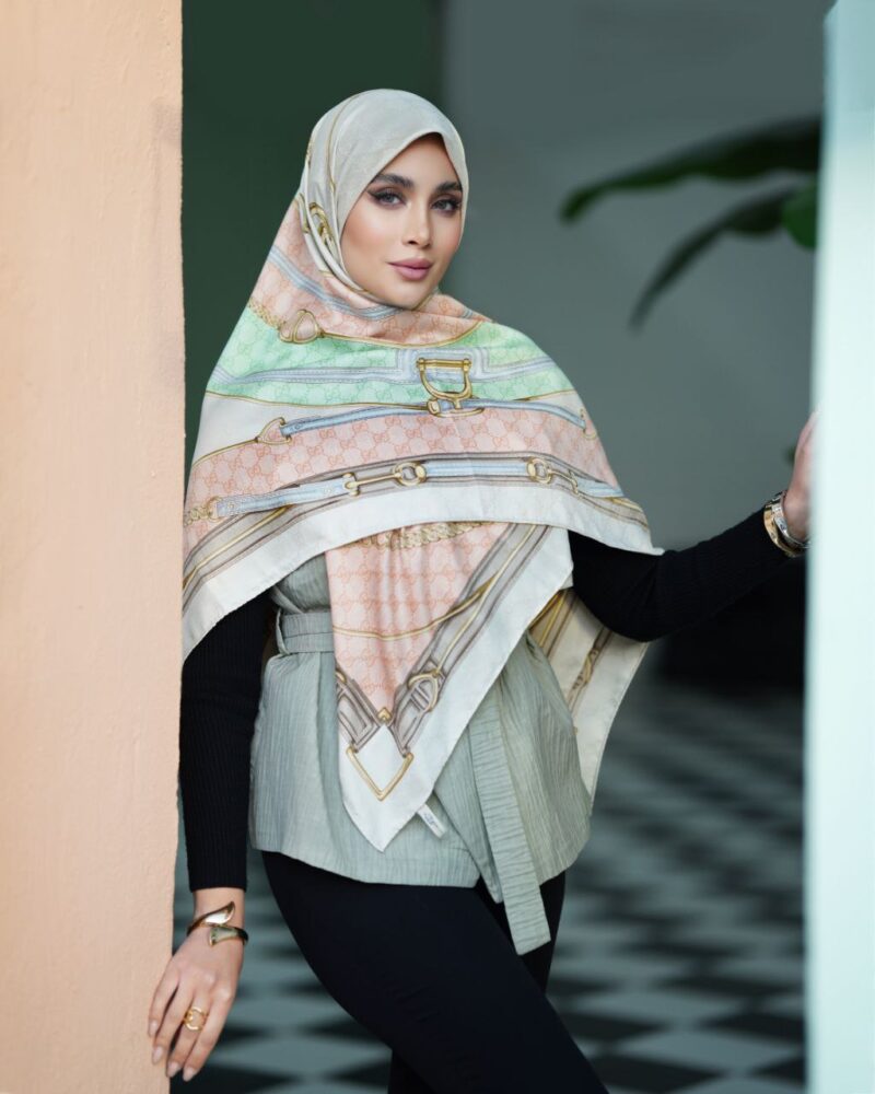 روسری رنگی طرح دار کد 9788 - Image 1