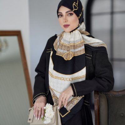 روسری رنگی طرح دار کد 9789