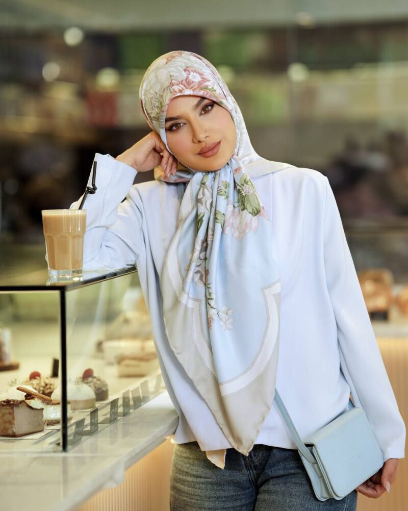 روسری رنگی طرح دار کد 9838 - Image 1