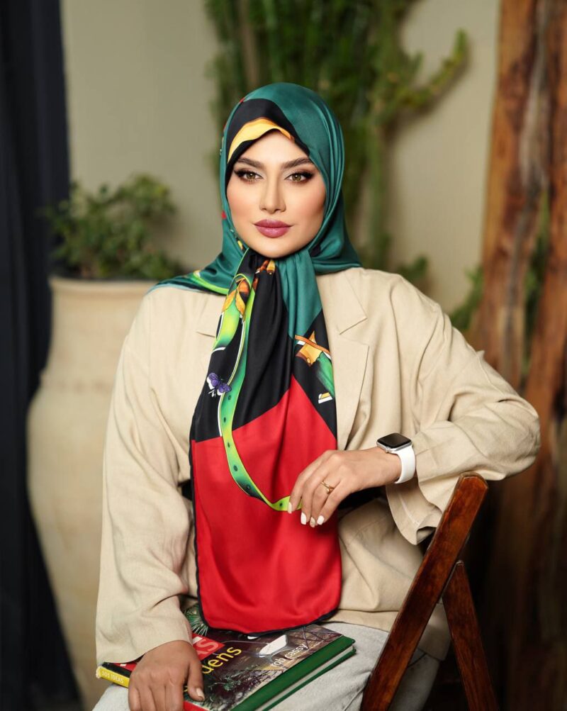 روسری رنگی طرح دار کد 9842 - Image 1