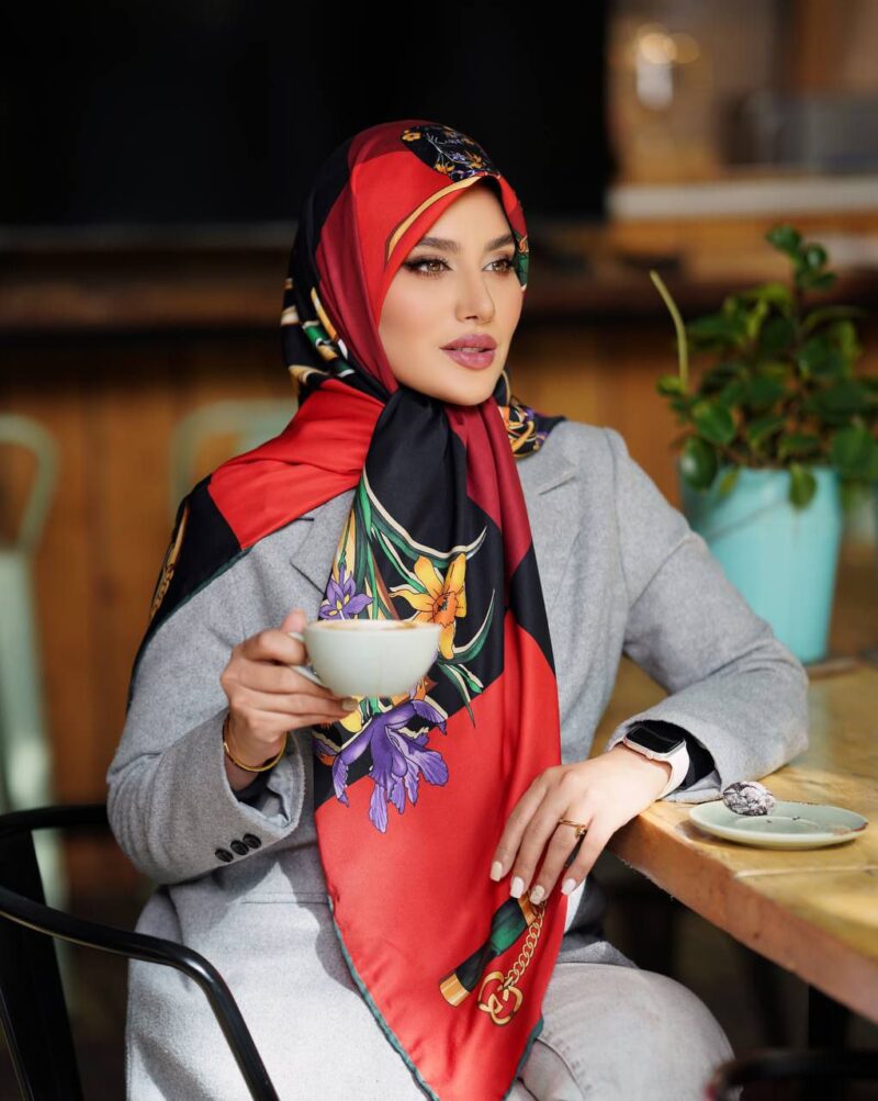 9845 روسری رنگی طرح دار کد 9845 - Image 1