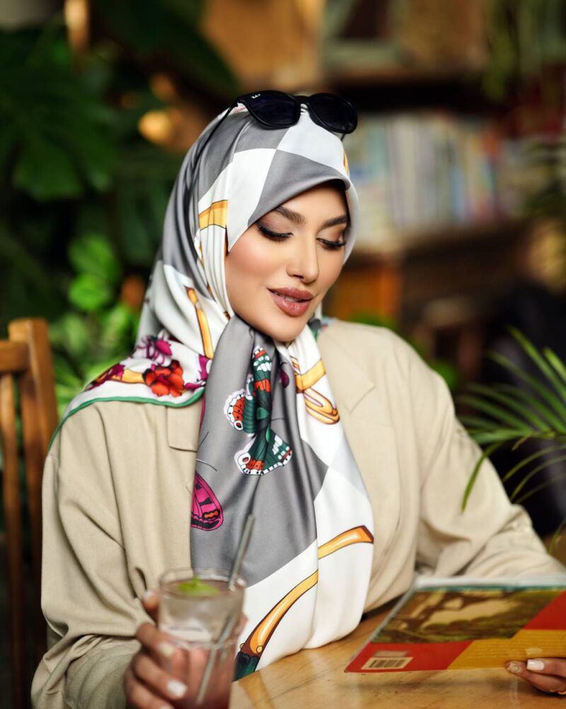 روسری رنگی طرح دار کد 9846 - Image 1