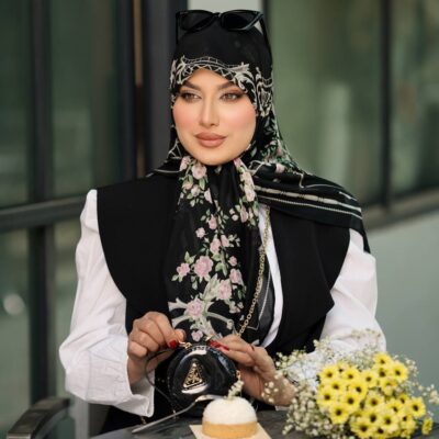 روسری رنگی طرح دار کد 10000