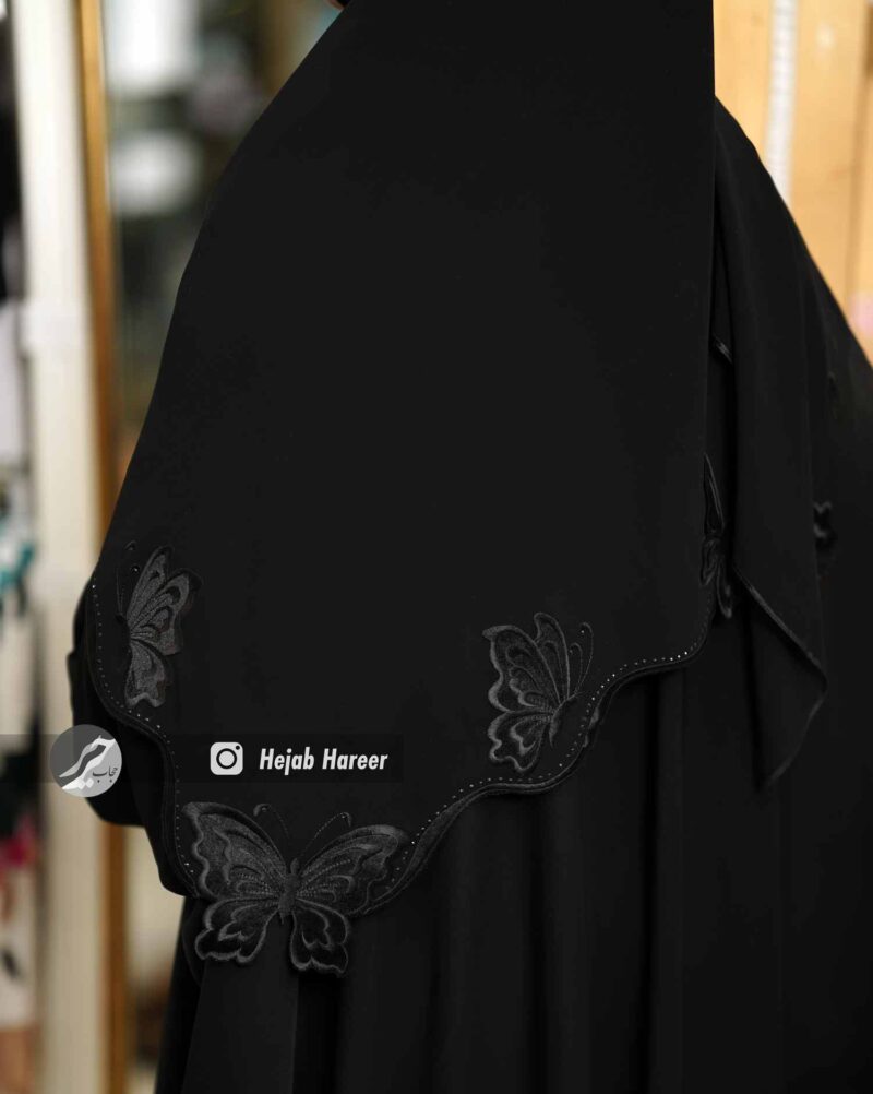 روسری مشکی کار شده کد 9887 - Image 2