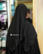 روسری مشکی کار شده کد 9889 - Image 2