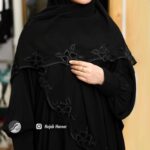 روسری مشکی کار شده کد 9889
