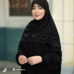 روسری مشکی کار شده کد 9890
