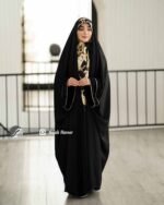 چادر مشکی عربی کار شده کد 9928 - Image 2