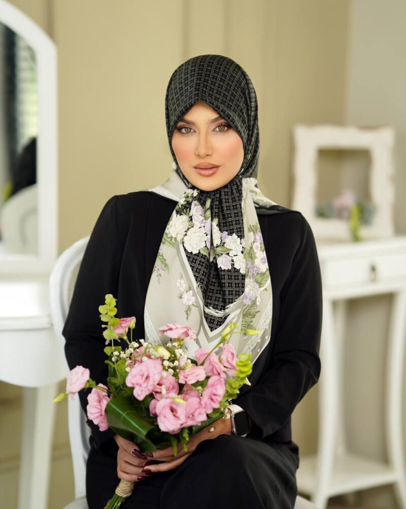 روسری رنگی طرح دار کد 9963 - Image 1