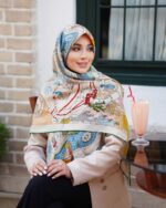 روسری رنگی طرح دار کد 10130
