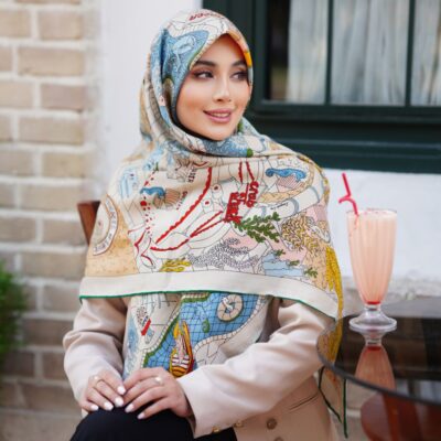روسری رنگی طرح دار کد 10130