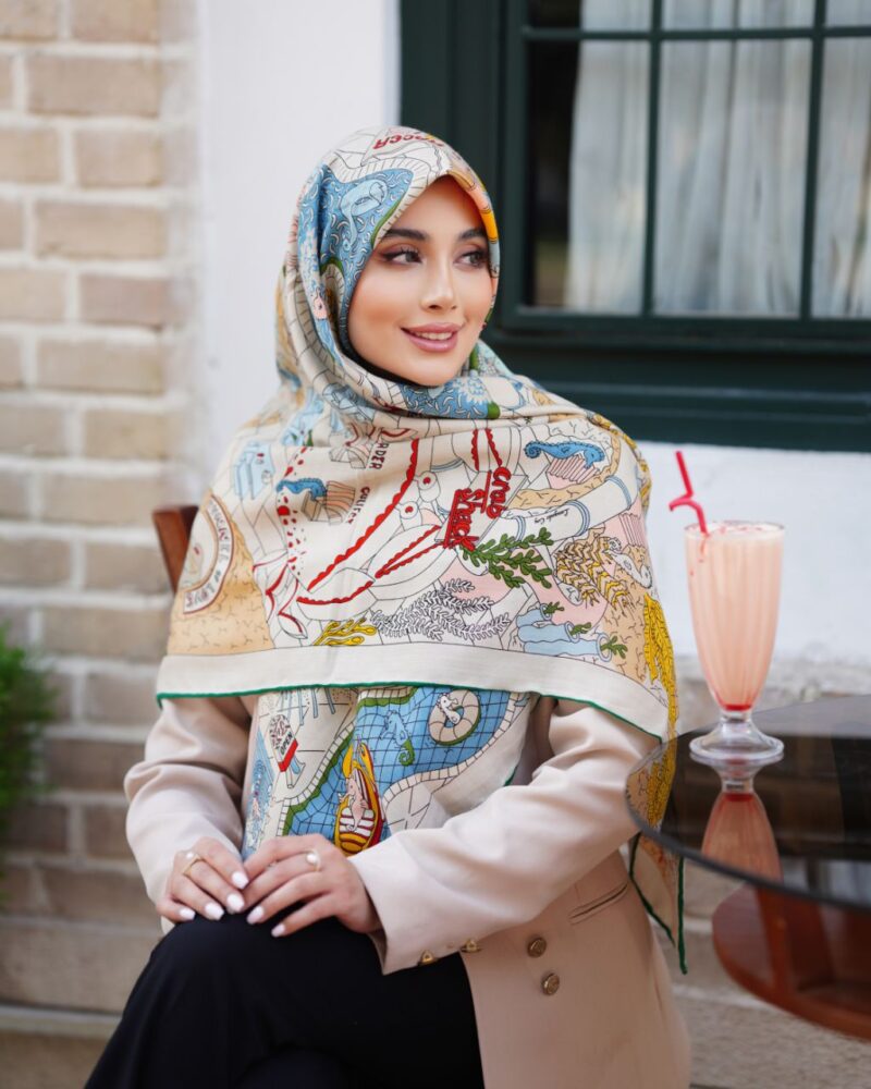 روسری رنگی طرح دار کد 10130 - Image 1