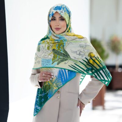 روسری رنگی طرح دار کد 10133