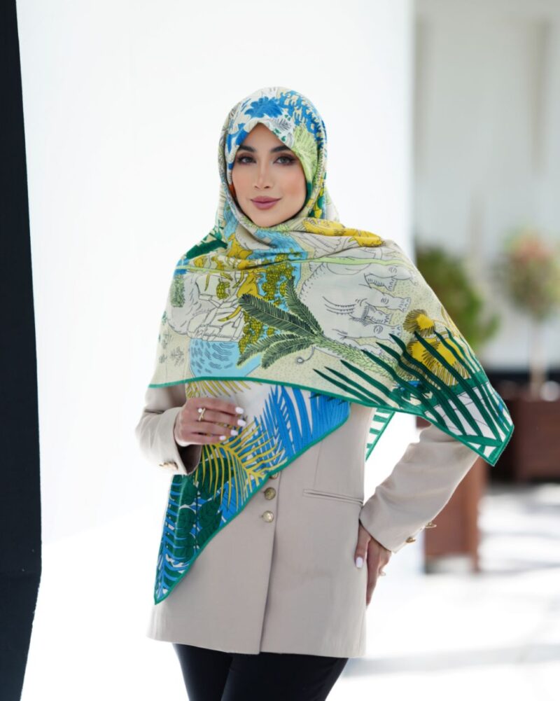 روسری رنگی طرح دار کد 10133 - Image 1