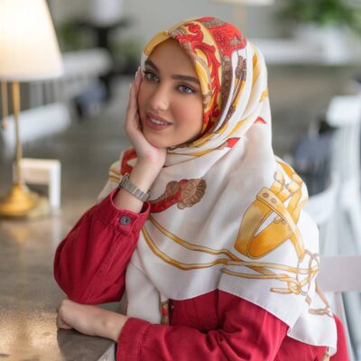 روسری رنگی نخی طرح دار کد 10260