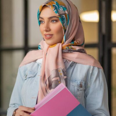 روسری رنگی نخی طرح دار کد 10262