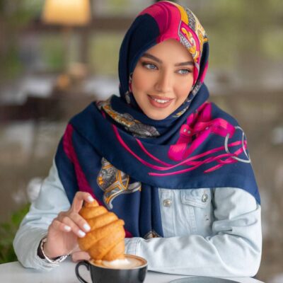 روسری رنگی نخی طرح دار کد 10262