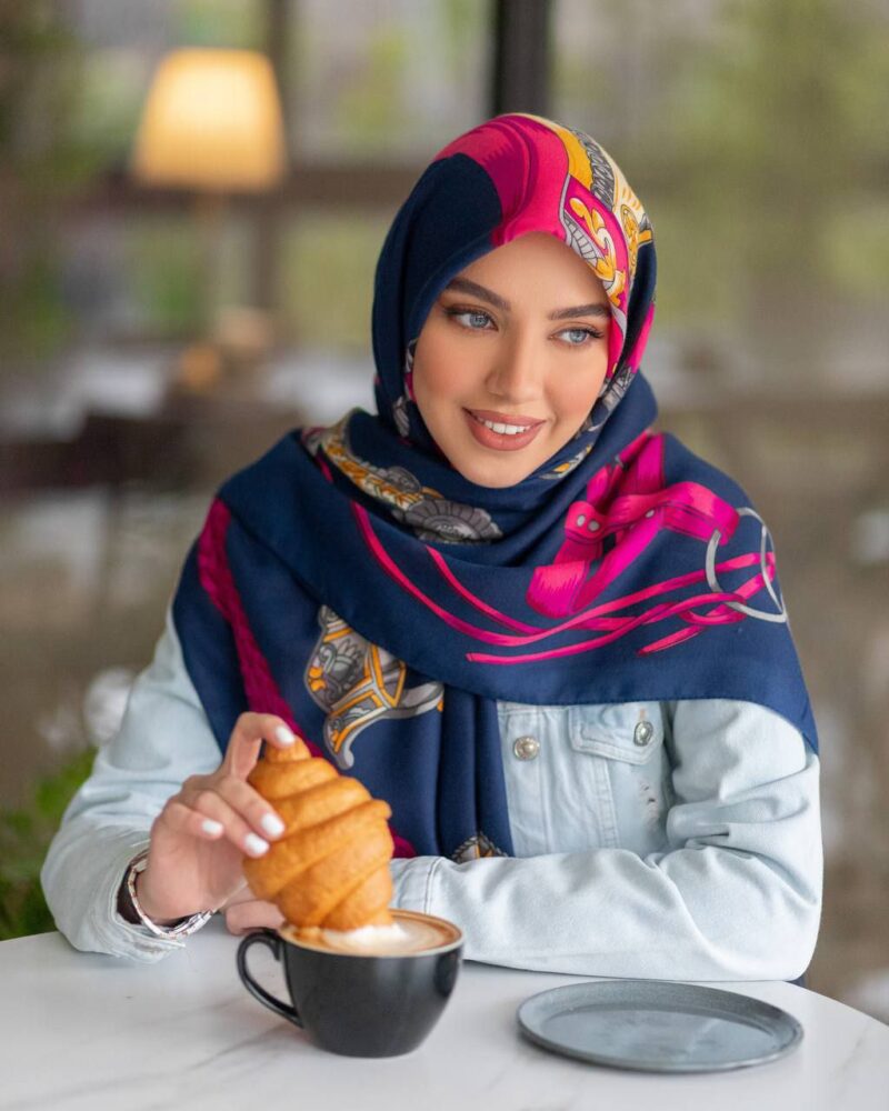 10262 روسری رنگی نخی طرح دار کد 10262 - Image 1