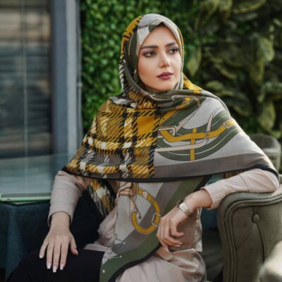 روسری رنگی نخی طرح دار کد 10265