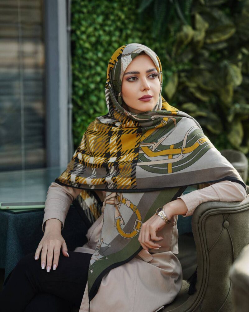 10265 روسری رنگی نخی طرح دار کد 10265 - Image 1