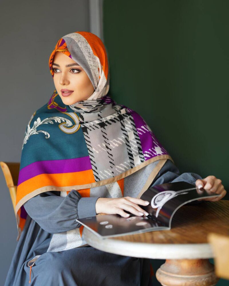 10268 روسری رنگی نخی طرح دار کد 10268 - Image 1