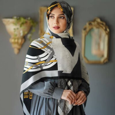 روسری رنگی نخی طرح دار کد 10269
