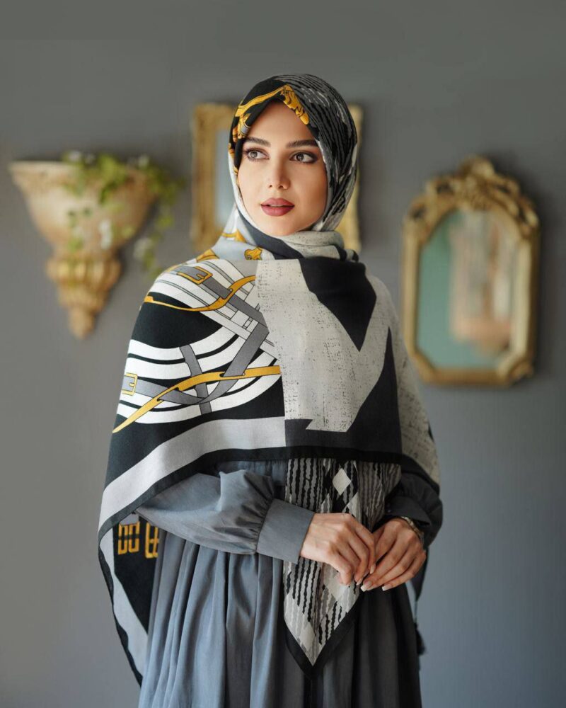 10269 روسری رنگی نخی طرح دار کد 10269 - Image 1