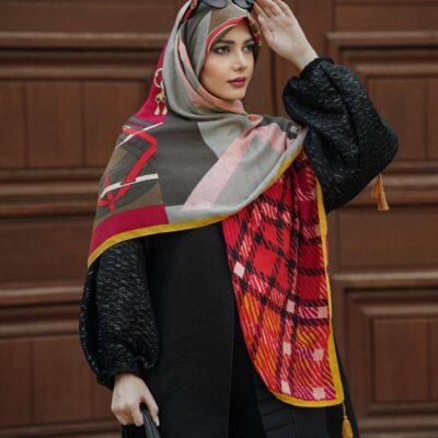 روسری رنگی نخی طرح دار کد 10270