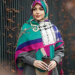 روسری رنگی نخی طرح دار کد 10272