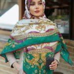 روسری رنگی نخی طرح دار کد 10274