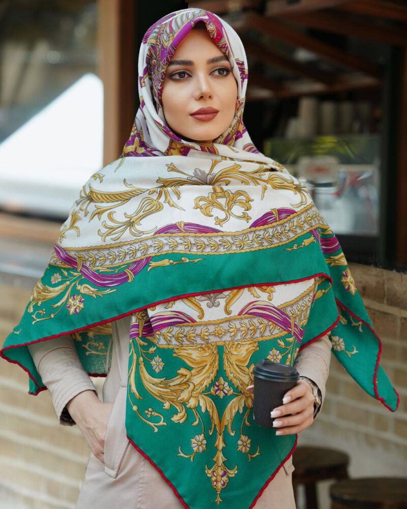 روسری رنگی نخی طرح دار کد 10274 - Image 1