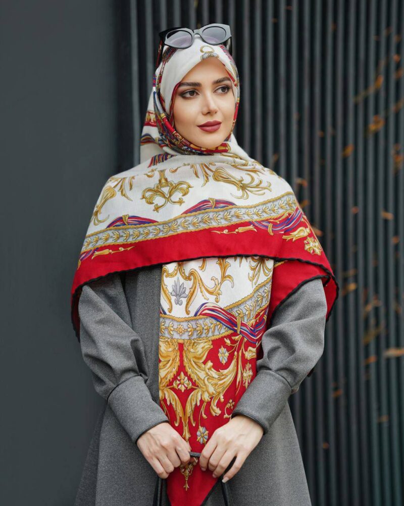 10275 روسری رنگی نخی طرح دار کد 10275 - Image 1