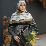 روسری رنگی نخی طرح دار کد 10276