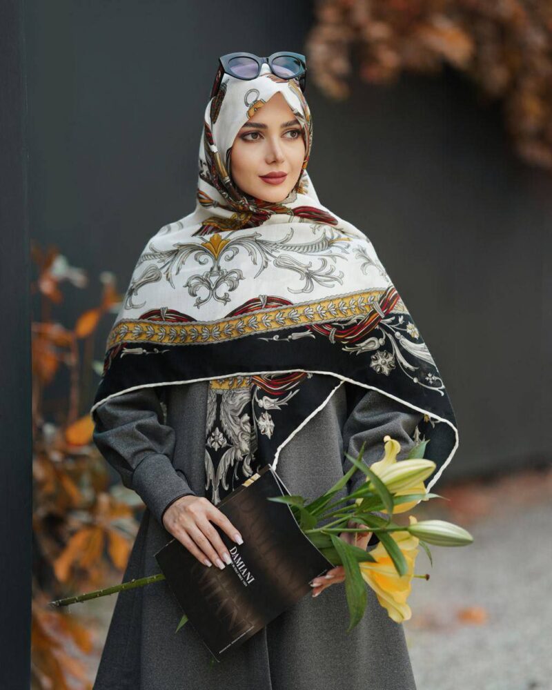 10276 روسری رنگی نخی طرح دار کد 10276 - Image 1