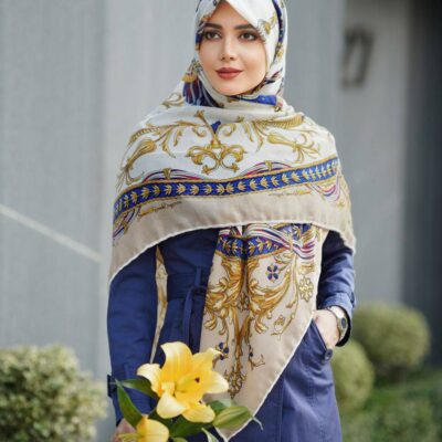 روسری رنگی نخی طرح دار کد 10278