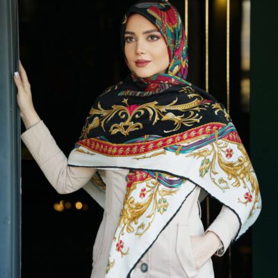 روسری رنگی نخی طرح دار کد 10280