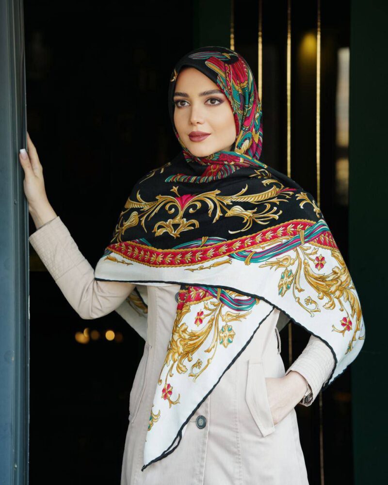 10280 روسری رنگی نخی طرح دار کد 10280 - Image 1