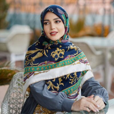روسری رنگی نخی طرح دار کد 10281