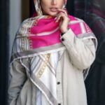 روسری رنگی نخی طرح دار کد 10284