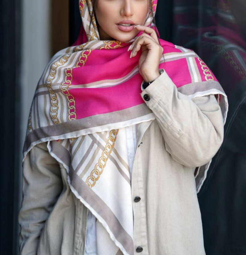 10284 روسری رنگی نخی طرح دار کد 10284 - Image 1