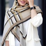 روسری رنگی نخی طرح دار کد 10285