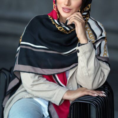 روسری رنگی نخی طرح دار کد 10287